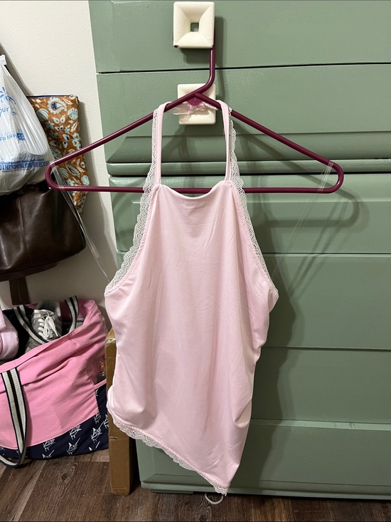 wild fable Tops - wild fable Light Pink Lace-Trim Halter Tank